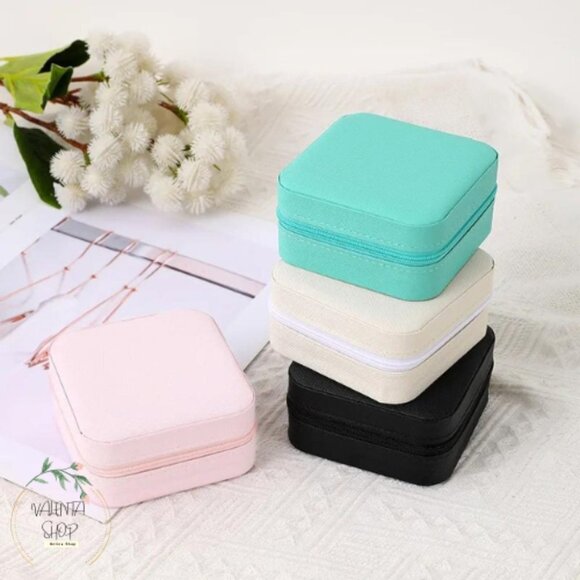 3/$30 Portable Jewelry Display Travel Jewelry Zipper Storage Box Black - Picture 7 of 7